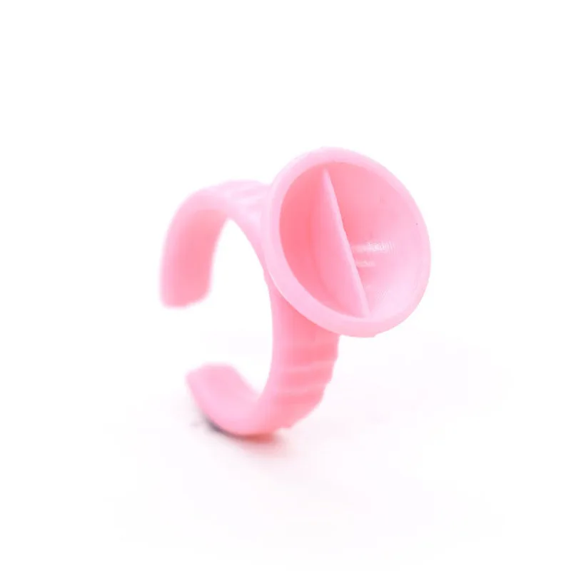 Розовое кольцо для клея для ресниц, держатель клея для накладных ресниц, поддоны, прокладка, пластиковый набор из 100 шт.