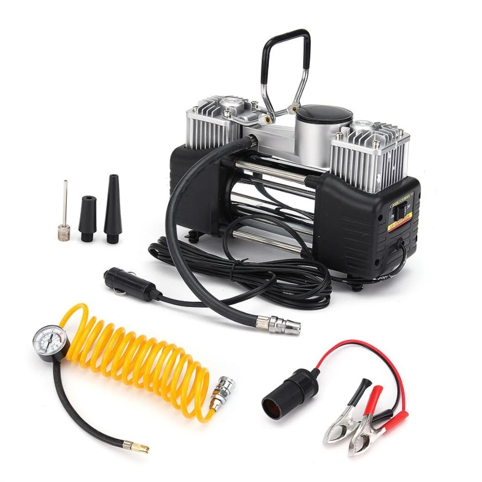 Factory Wholesale Portable Air Compressors Double Cylinder 12v Dc Car Air Pump