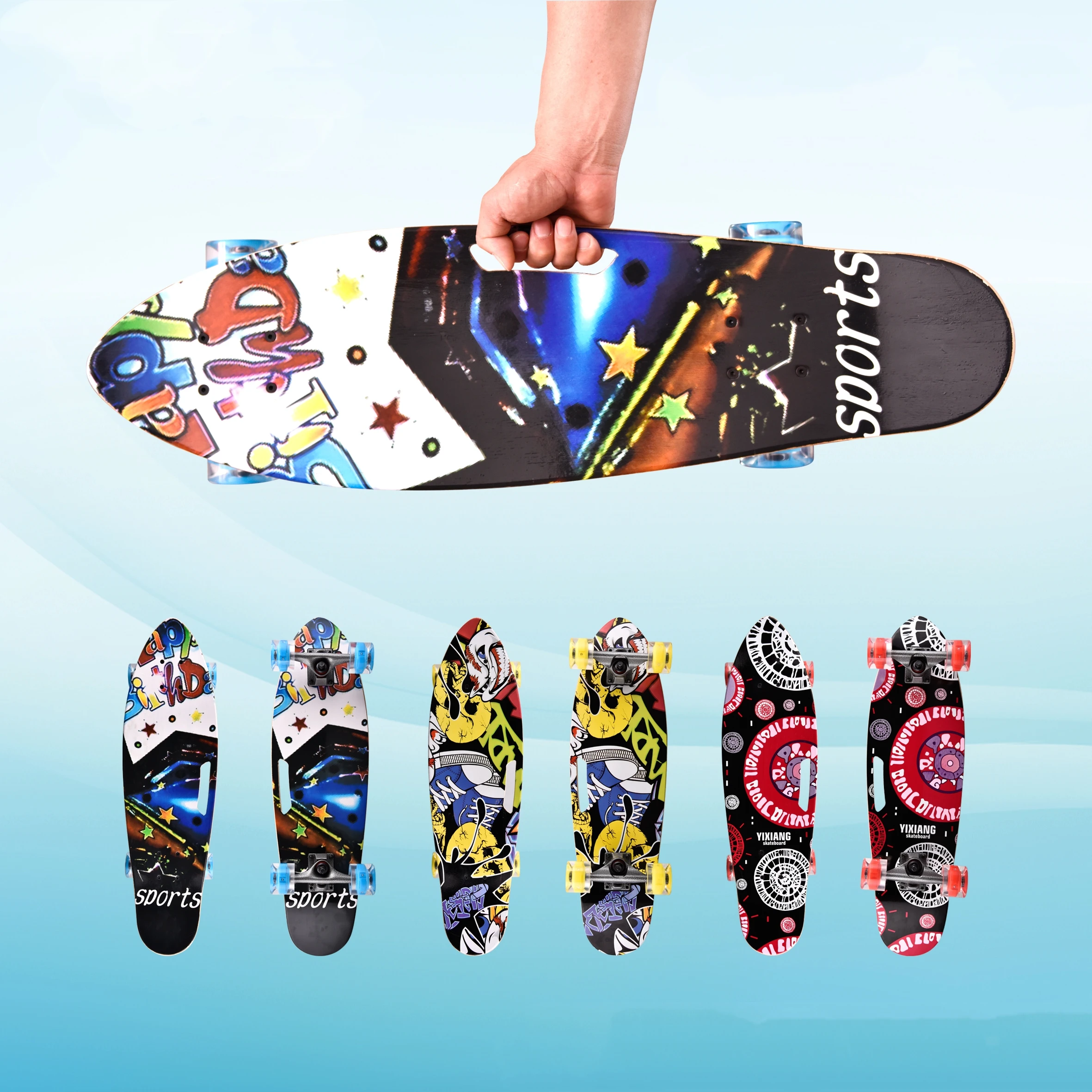 Portable Surf Skate Truck Custom For Print Skateboard Profesional For Sale 4 Wheels Custom Skateboard