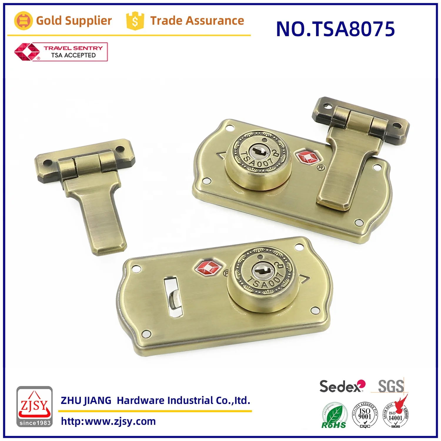 Tsa8075 Fashion High-Quality Customs Key Box Lock Antique Characteristic Equipment Box Lock