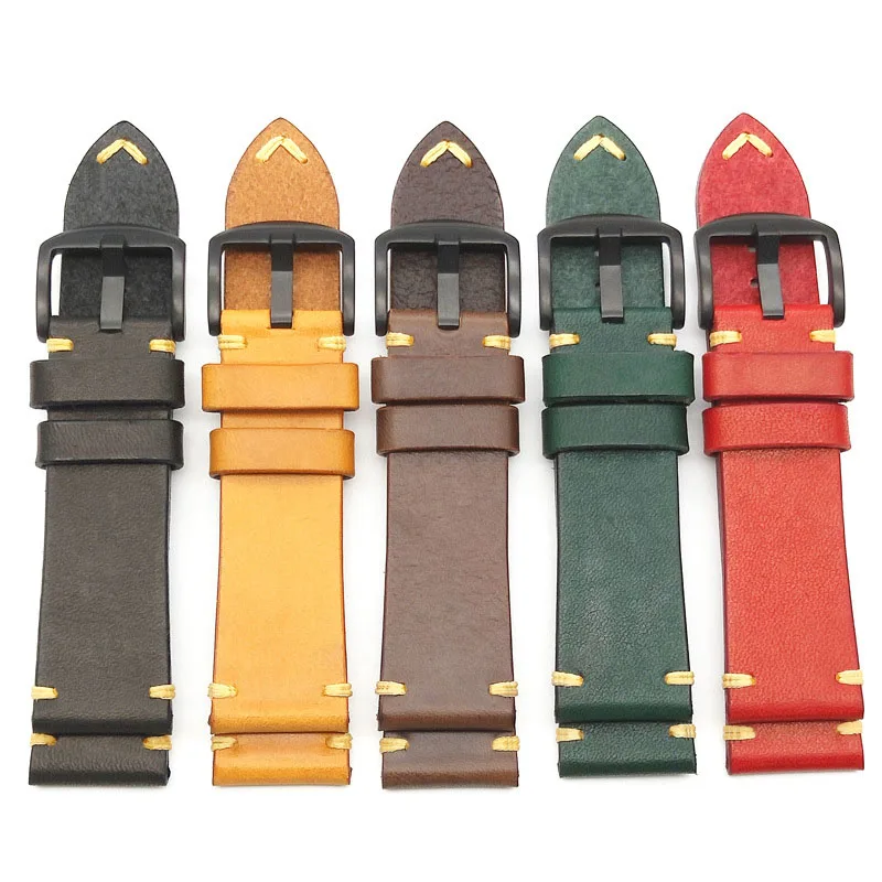 Hand Sewn Regal Vintage Two Pieces Genuine Leather Watch Strap