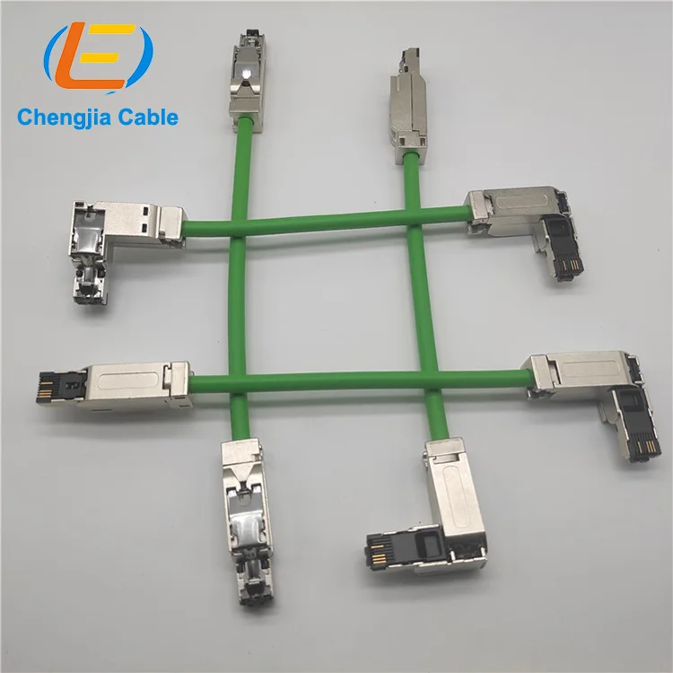 22AWG Profinet data cable 6XV1840-2AH10/6XV1 870-3QN10 Siemens Ethernet bus cable M12 D Code connector male shielded cable