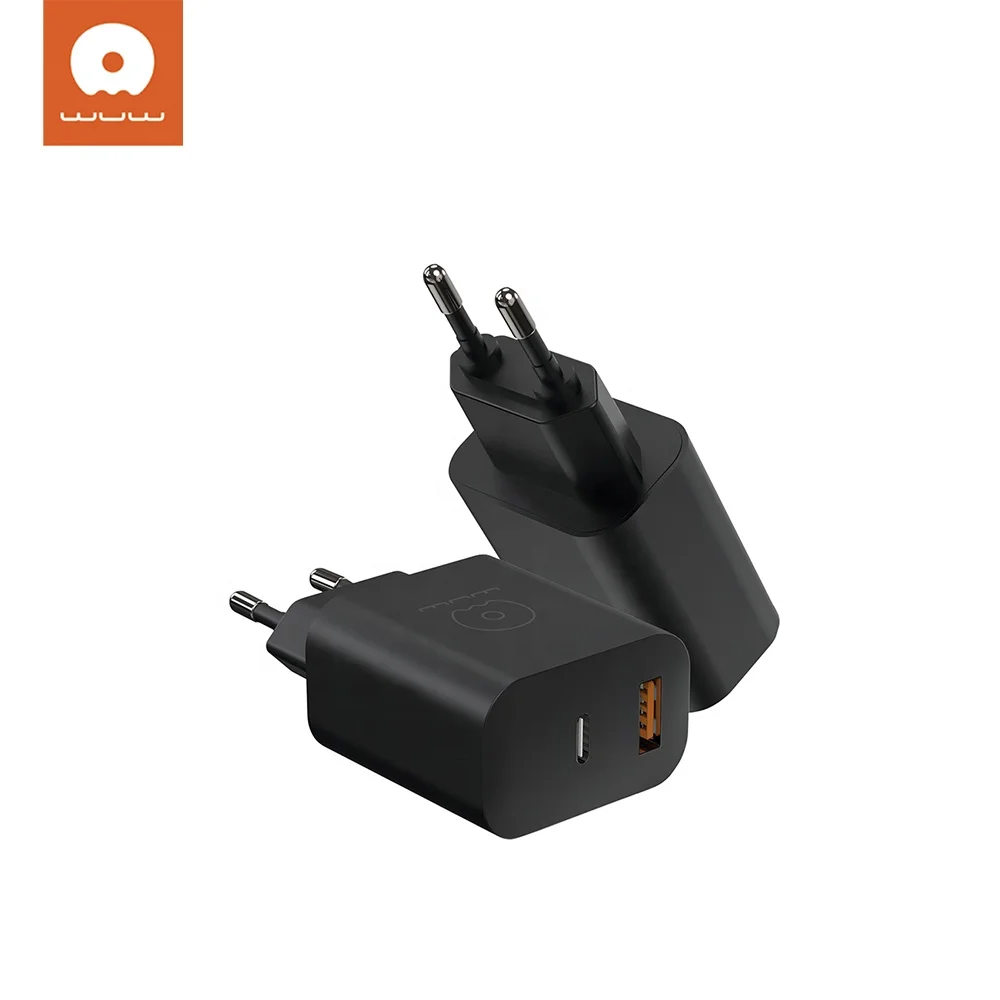 Настенное зарядное устройство PD UK EU pin 20 Вт usb-c USB двойной порт адаптер питания для iPhone 12 13 14 15 с гарантией