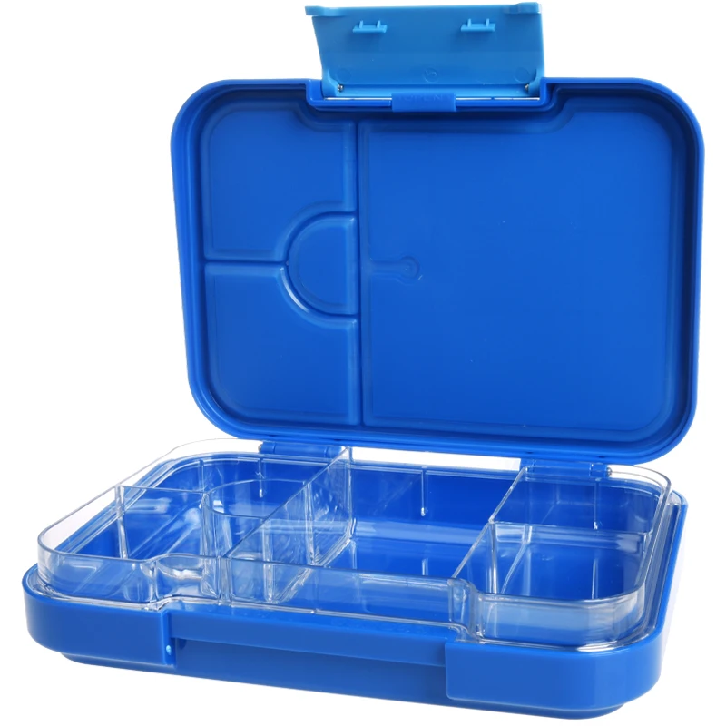 Aohea one latch bento box food picnic school lunch box plastic bpa free 6 compartments bento box
