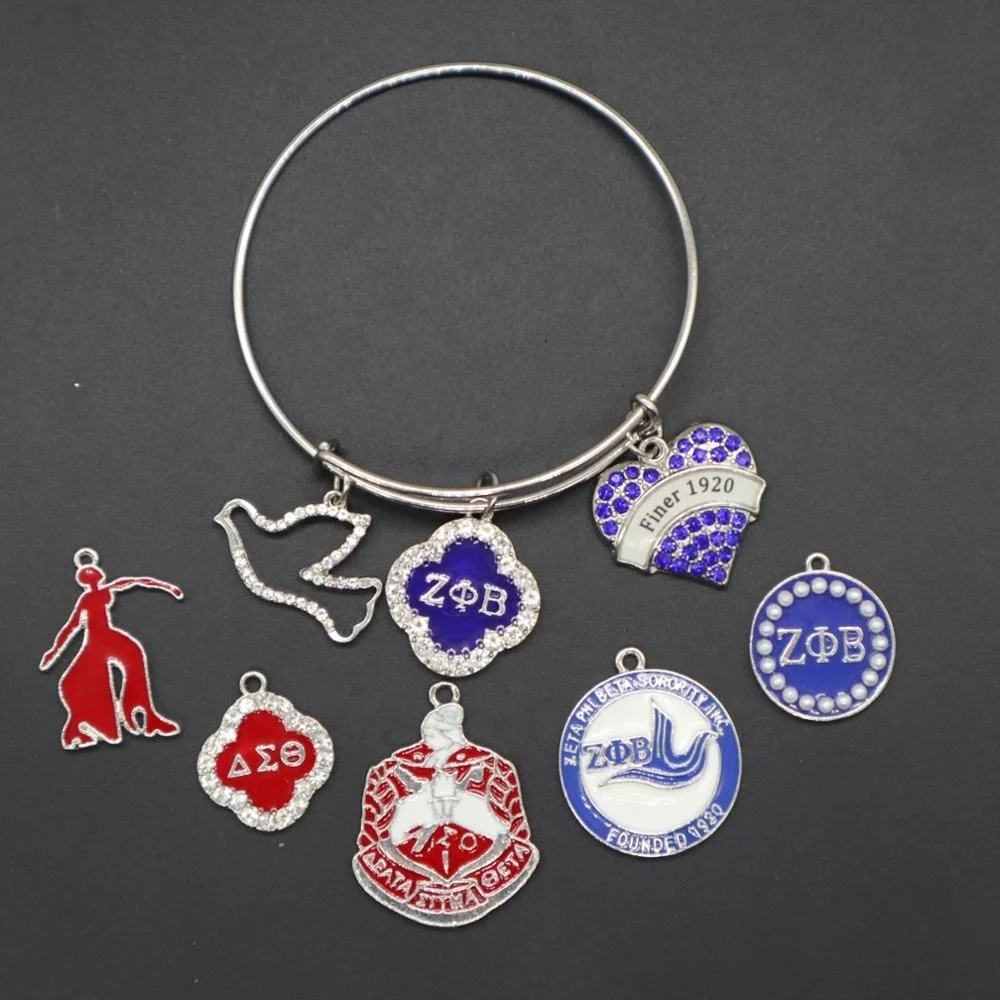 Sorority pendant Delta Jewelry Charms Designer Charms for DIY Bracelet Zeta Phi Beta Charm for Jewelry Making