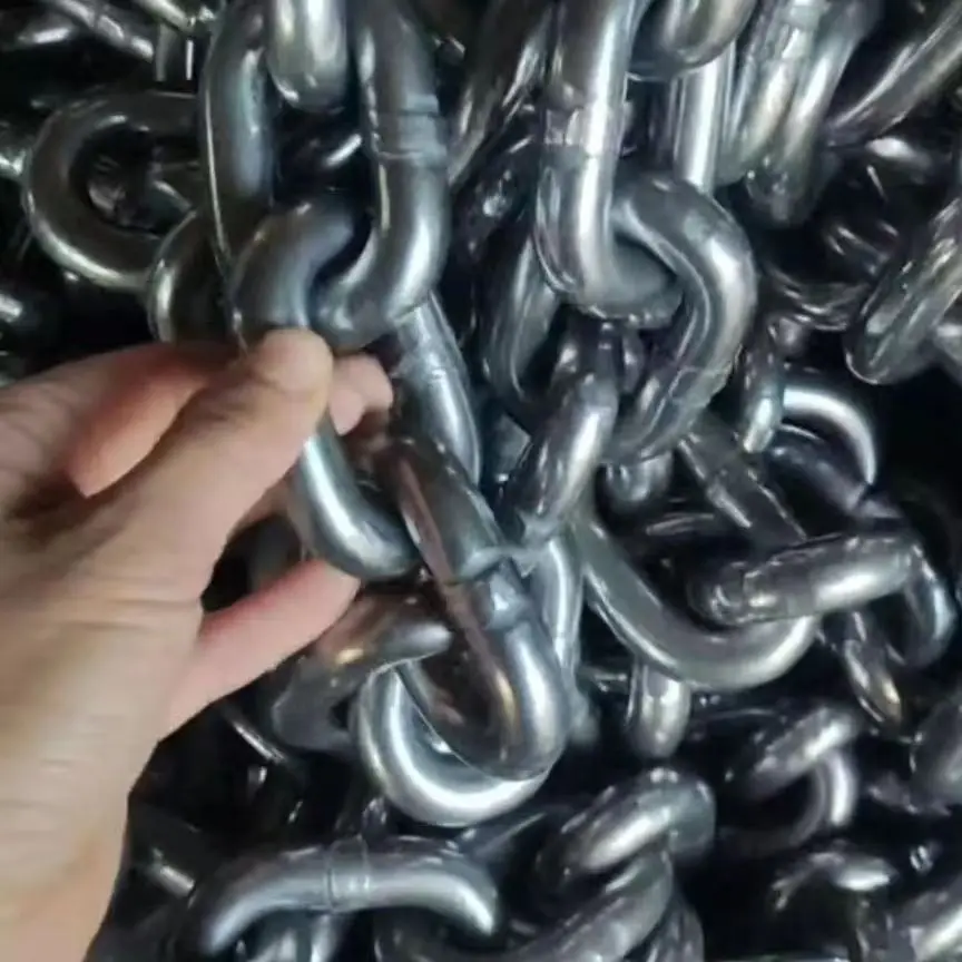 Galvanized DIN5685 Short Double Loop Link Chain Weldless Knotted Chain