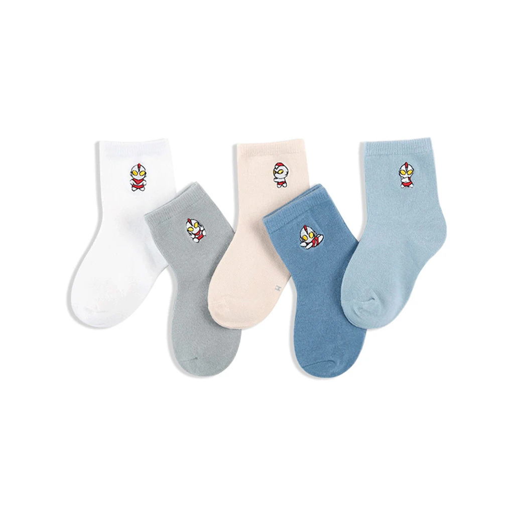 Wholesale Custom Children Cute Socks 100 Cotton Cartoon Kids Socks Teen School Girls Boys Breathable Tube Socks