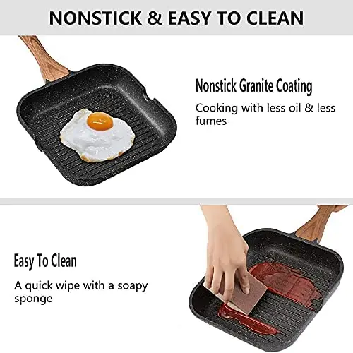 Высококачественная антипригарная квадратная сковорода для барбекю и гриля с мраморным покрытием