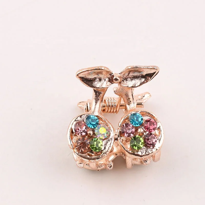 Бесплатный индивидуальный серебристый 2 5 см мини бриллиантовый металлический коготь для волос с бусинами и стразами золотой цветок аксессуары