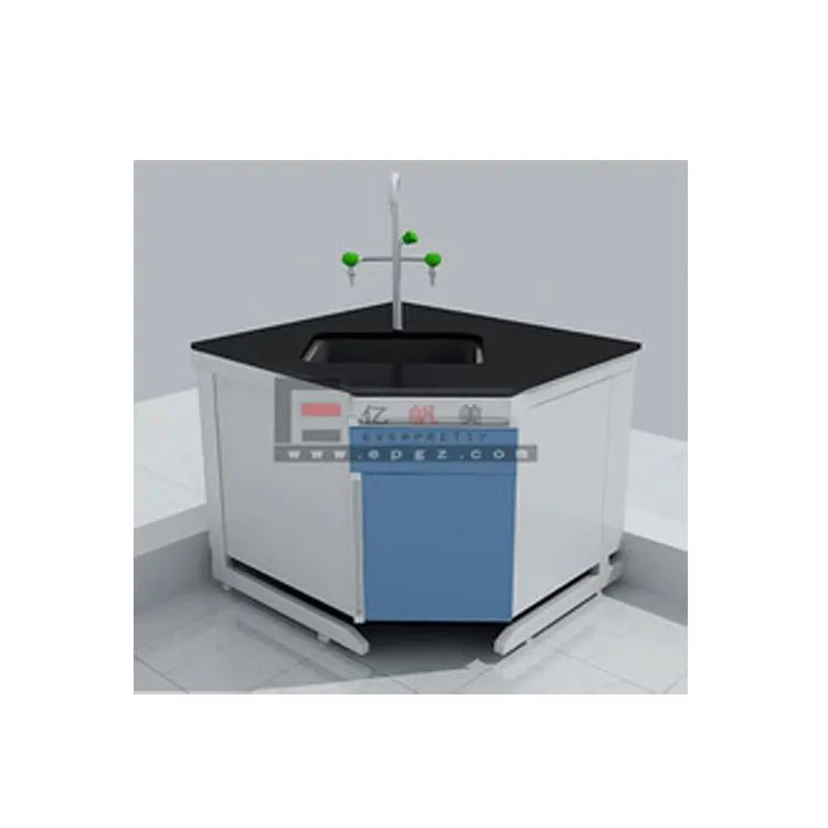 Hosptal School Chemical Laboratory Furniture Acid Resistant Lab Table with Sink