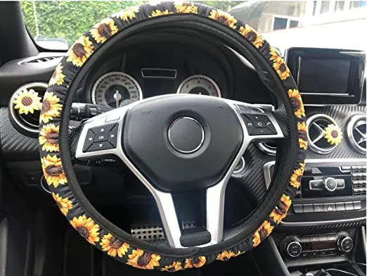 Wholesale Customized Your own Design Sublimation Print Car Steering Wheel Covers neoprene Auto Steering Wheel Covers Universal