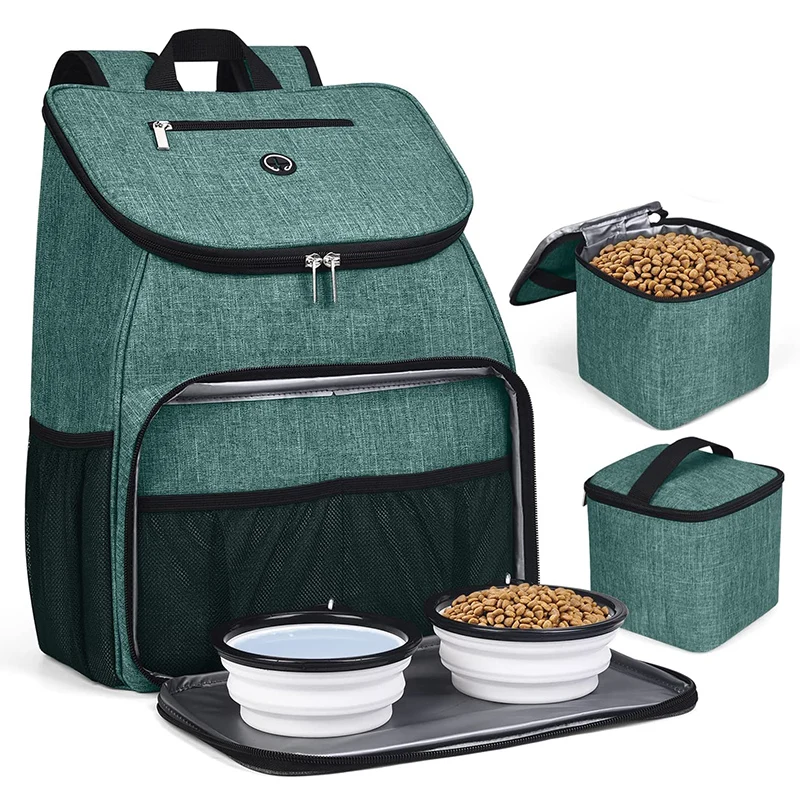 Airline Approved Pet Supplies Backpack Expandable Durable Pet Carrier Backpack with 2 Silicone Collapsible Bowls