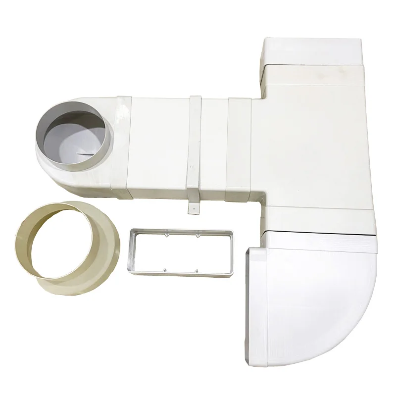 Plastic ventilation tee and flat channel fittings 2 meter length pvc flat channel air duct