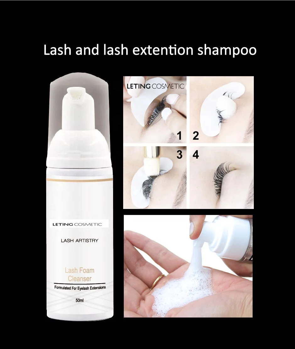 500pcs OEM Private Label Eyelash Extension Facial Foaming Clean Shampoo