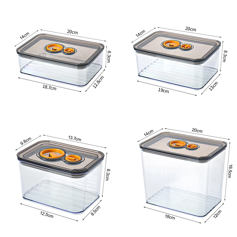 Stackable Refrigerator Food Container Plastic Fruit and Vegetable Storage Box Microwavable lunch box with Date Record Lid