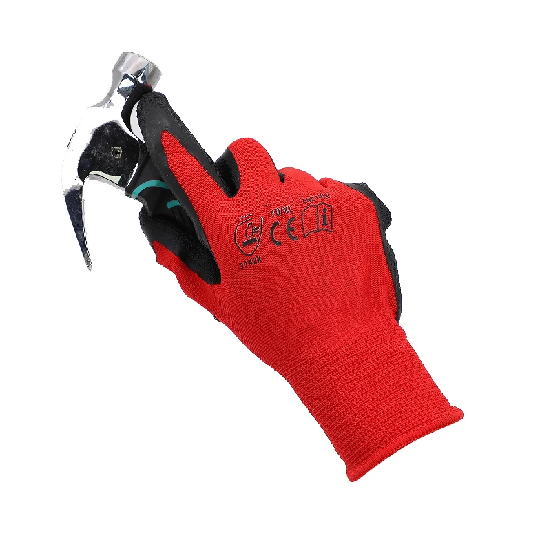 Safety work Gloves Gardening Gloves for Women and Men with Crinkle Latex Coated Palms for Rough Surfaces