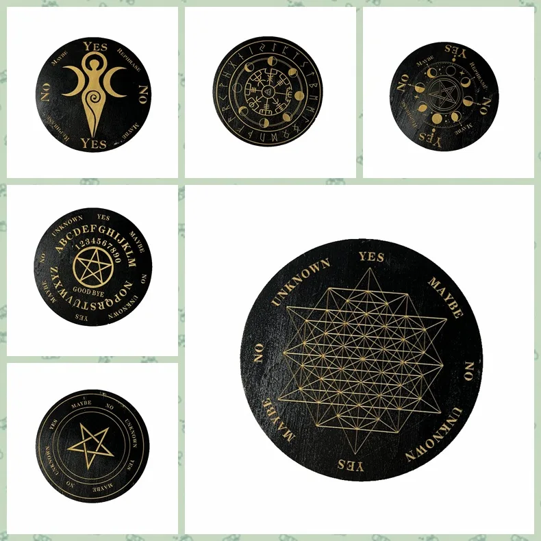 Wooden Pendulum Board for Divination Meditation spiritual healing Coaster Crystal Base Mat wall decoration Home Decor