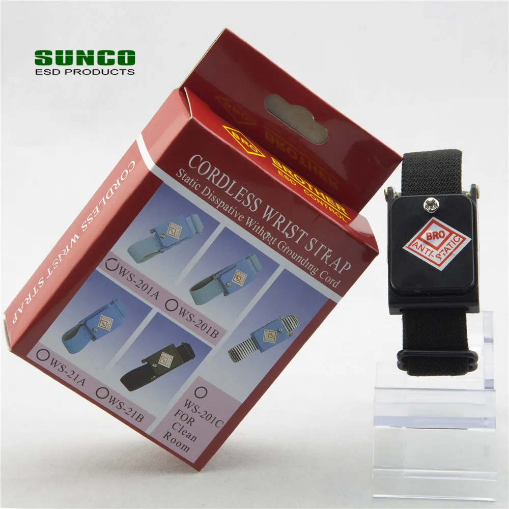 Blue Black Red Fabric Cordless ESD Anti static Wrist Strap