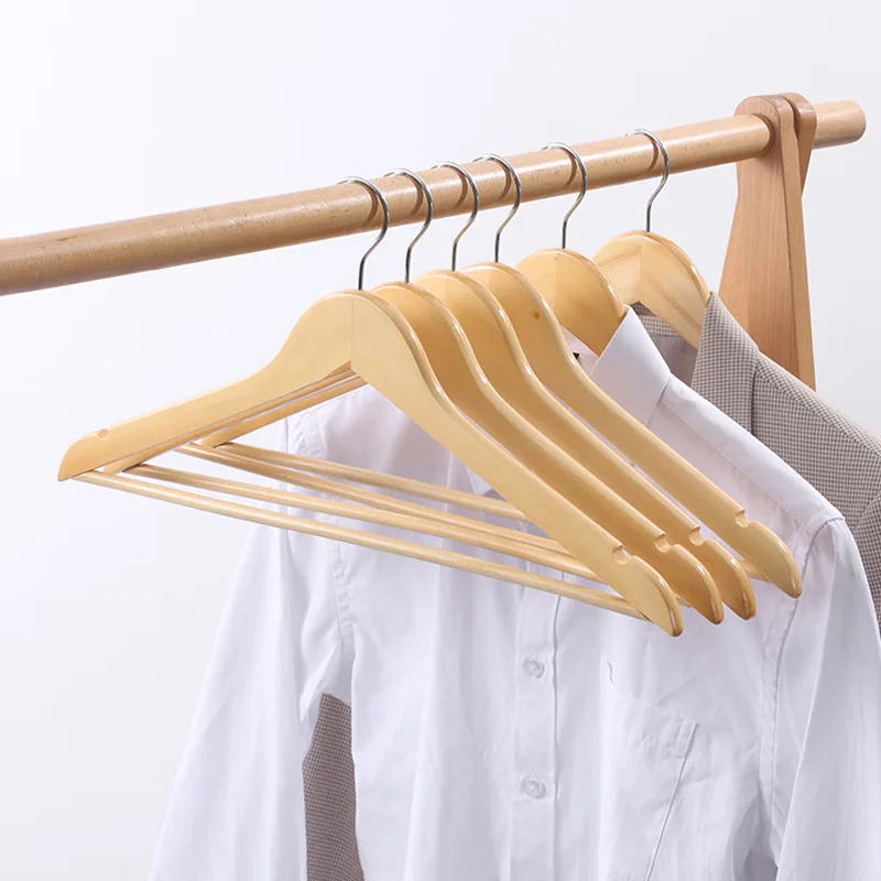 customized wooden clothes hanging hangers