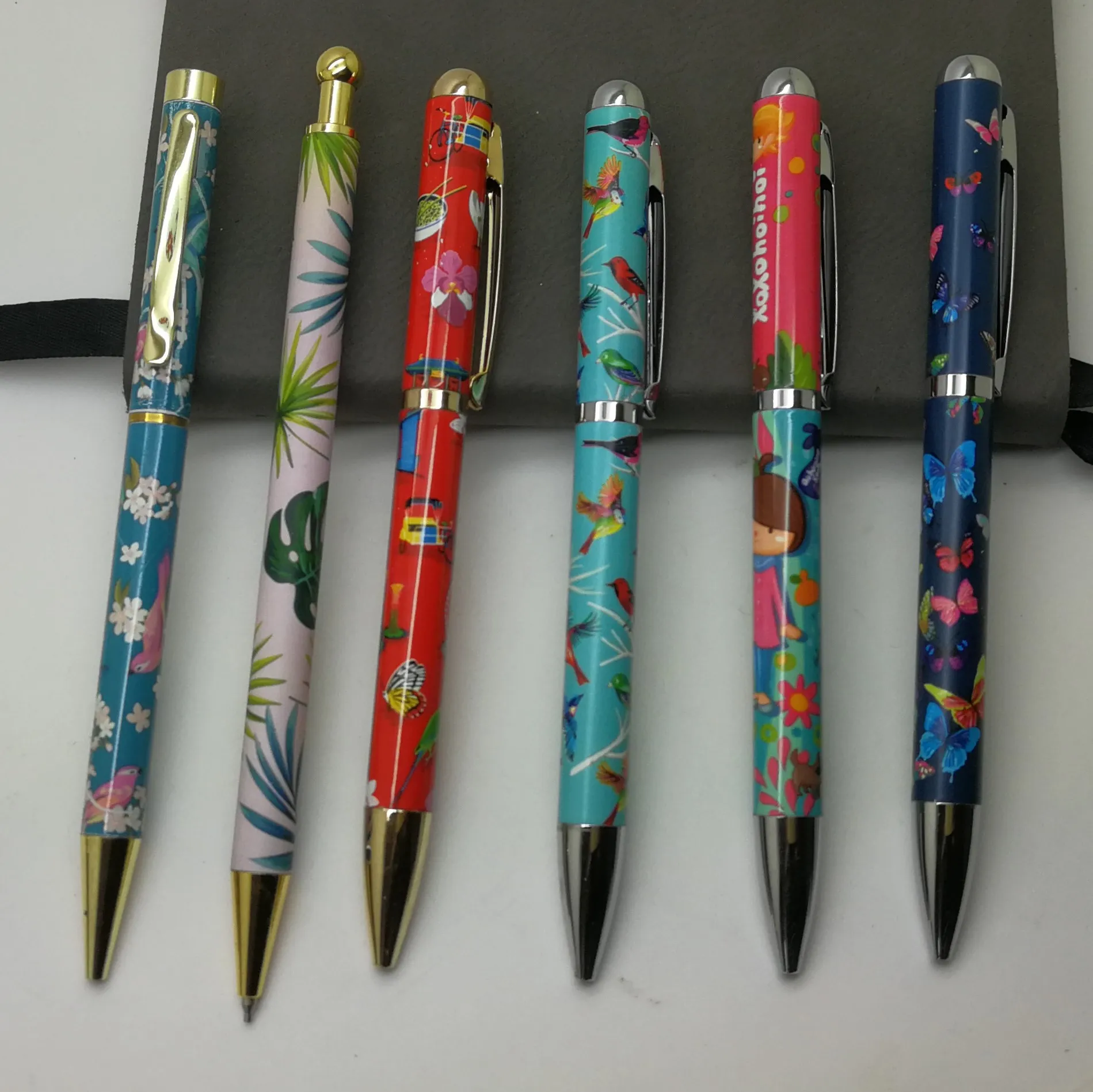 Custom Personalized Design Sarasa Heat Transfer Printing Floral Sarasa Pen Logo Lapiceros Kawaii  Blank Sublimation Pen
