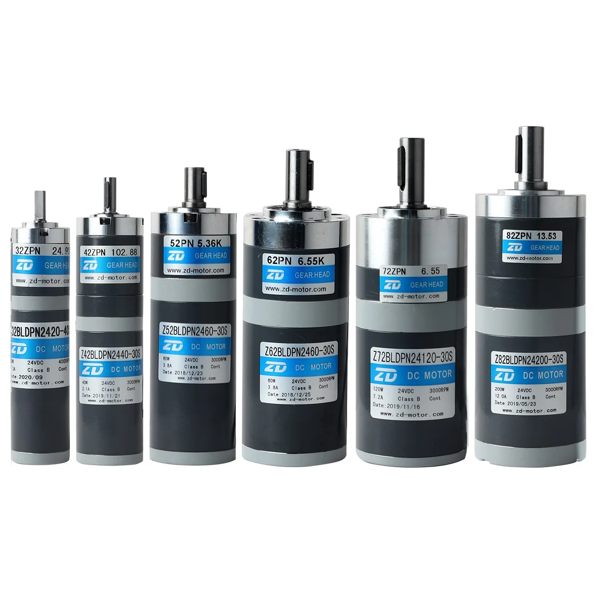 ZD 32mm 42mm 52mm 62mm 72mm 82mm 10W 20W 40W 60W 90W150W 200W 12v 24V 48 volt Brush or  Brushless DC Planetary Gear Motor