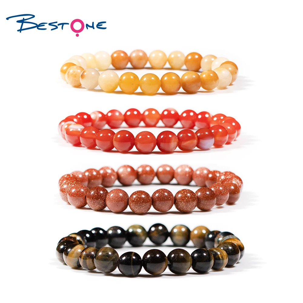 Bestone Fashion Jewelry 8mm Natural Lava Gemstone Magnetic Turquoise Beads Healing Women Amber Stone Bracelet