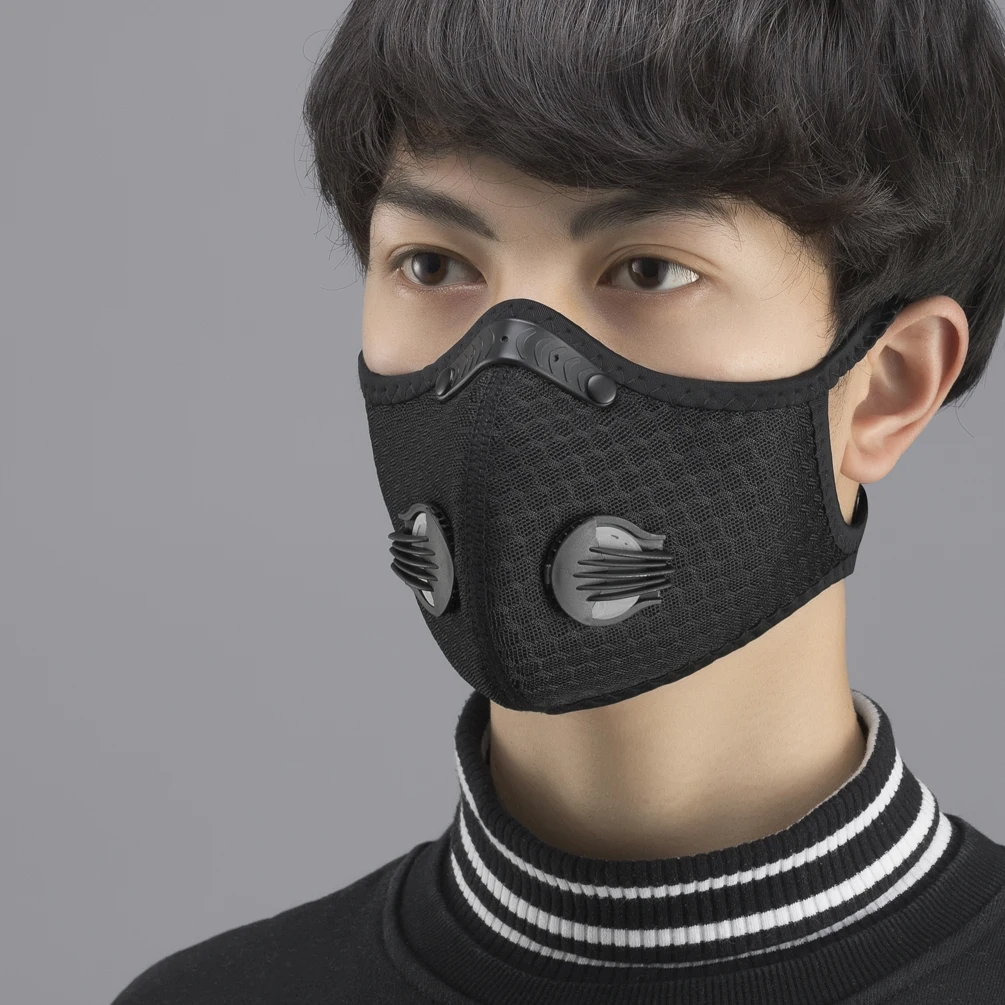 ROCKBROS Outdoor Sport Cycling Mask PM2.5 Dustproof Activated Carbon Mask With Filter Bicycle MTB Bike Face Mask