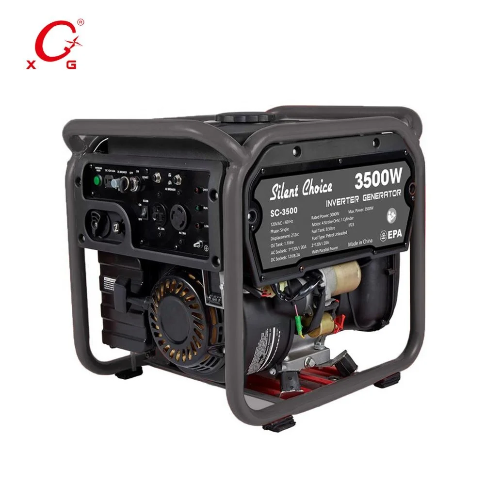 Gasoline Silent 4.3kVA Camp Generator Open Frame Recoil Start Inverter Generator 3.5kW Digital Petrol Portable Generator