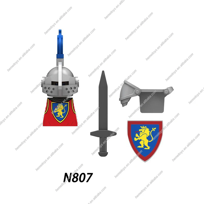 N805-808 Raven Black Hawk Red Lion The Dark Knight  Mini Plastic Medieval Knight Army Figure Building Blocks toys