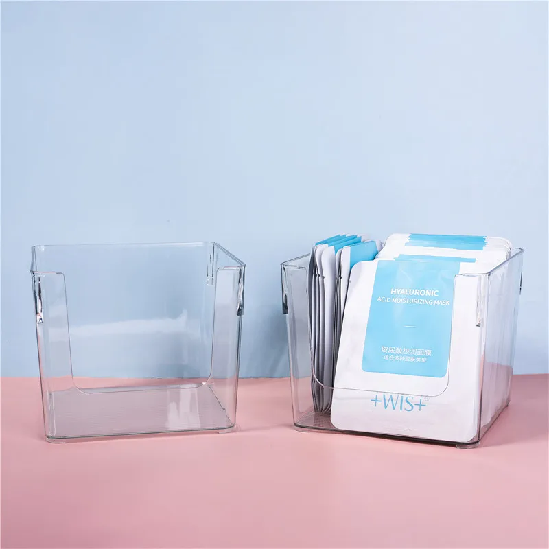 Amazon Hot Selling Custom Plastic 3 Sizes Clear Desktop Book Storage box for Home