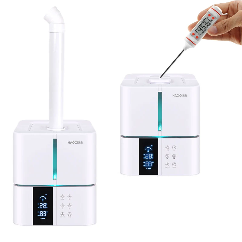 5L Household humidicator Top Fill Hot Mist 500ml/h Small Portable Square LED light Air Humidifier with Warm Mist