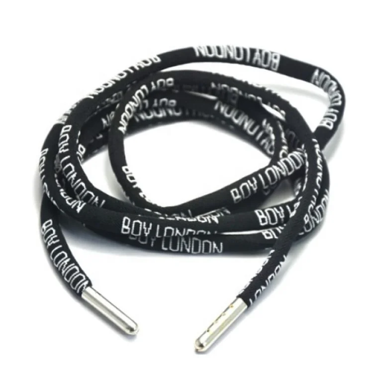 Custom Print Logo Round Hoodie String Metal Tips Aglets Drawstring Cord For Hoodie