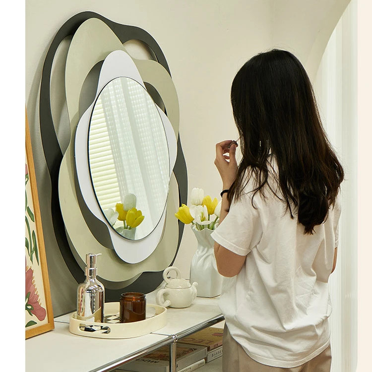 Modern Round  Metal Frame Circle Mounted bathroom Mirrors  home Decor Hanging Wall Mirror mirrors