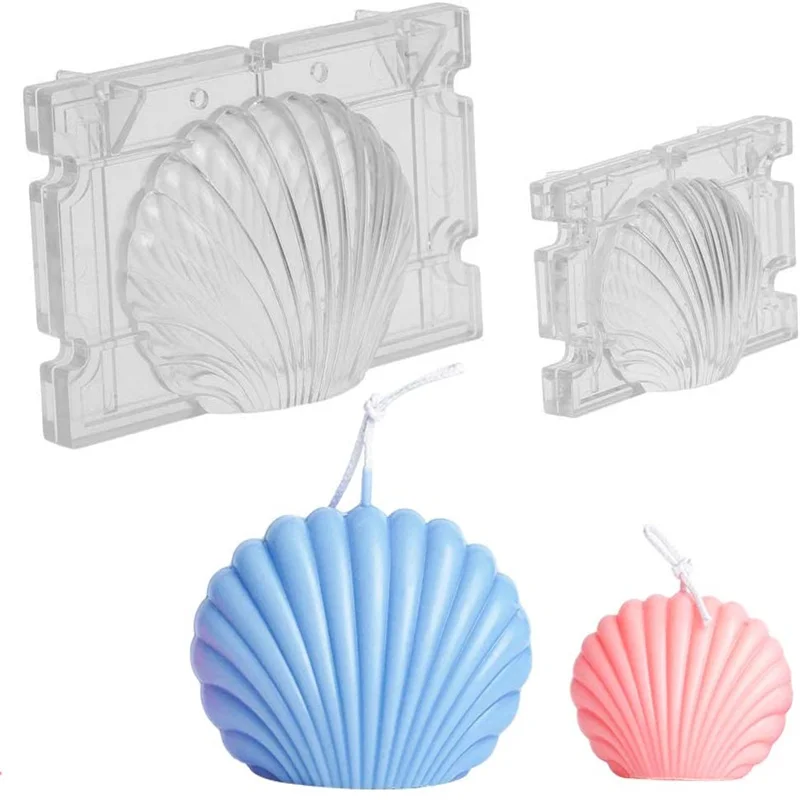 Youngs Diy Handmade Soap Durable Plastic Beach Shell Shape Wax Candle Acrylic Mold For Making Candles Beach Favor De