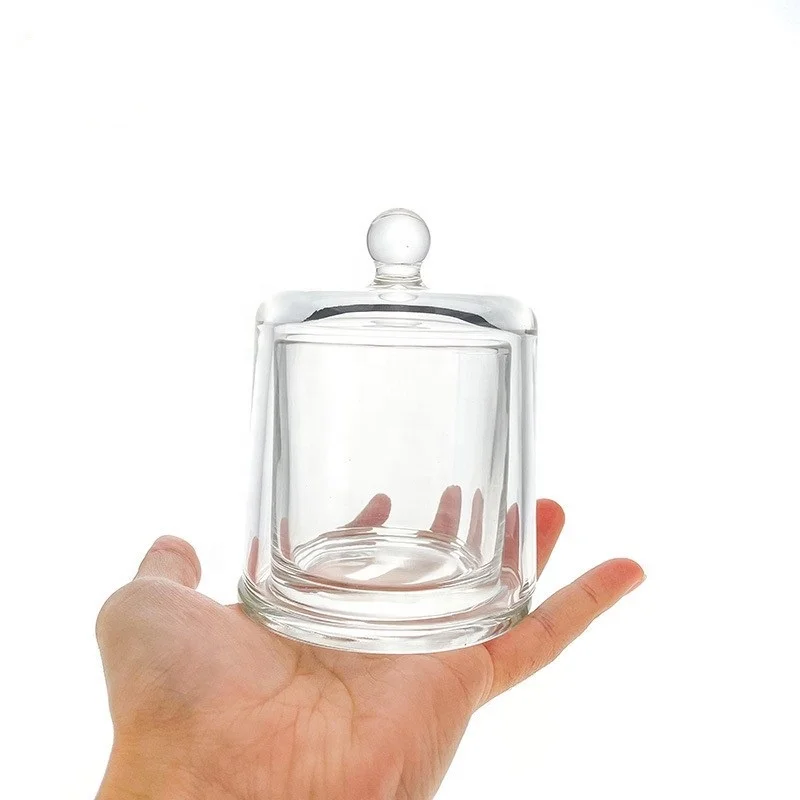 Good Quality Dome Candle Jars Container With Covers Empty Bell Shape Glass Candle Jars With Lids