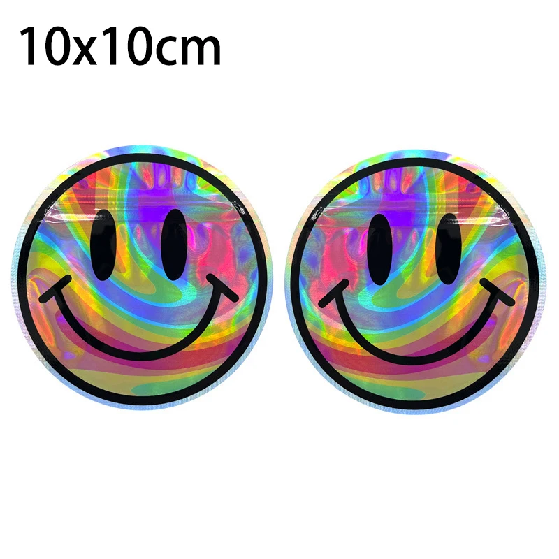 Smell Proof Die Cut Holographic 3.5g Customized Printed Resealable Zipper Irregular Shape Edible Gummies Candy 3.5 Mylar Bag