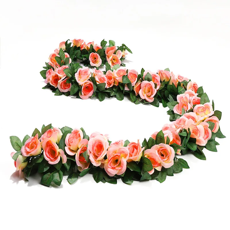 Artificial Rose Garlands Rose Vine Plants Ivy Artificial Rose Vine Hanging flower garland for home wedding