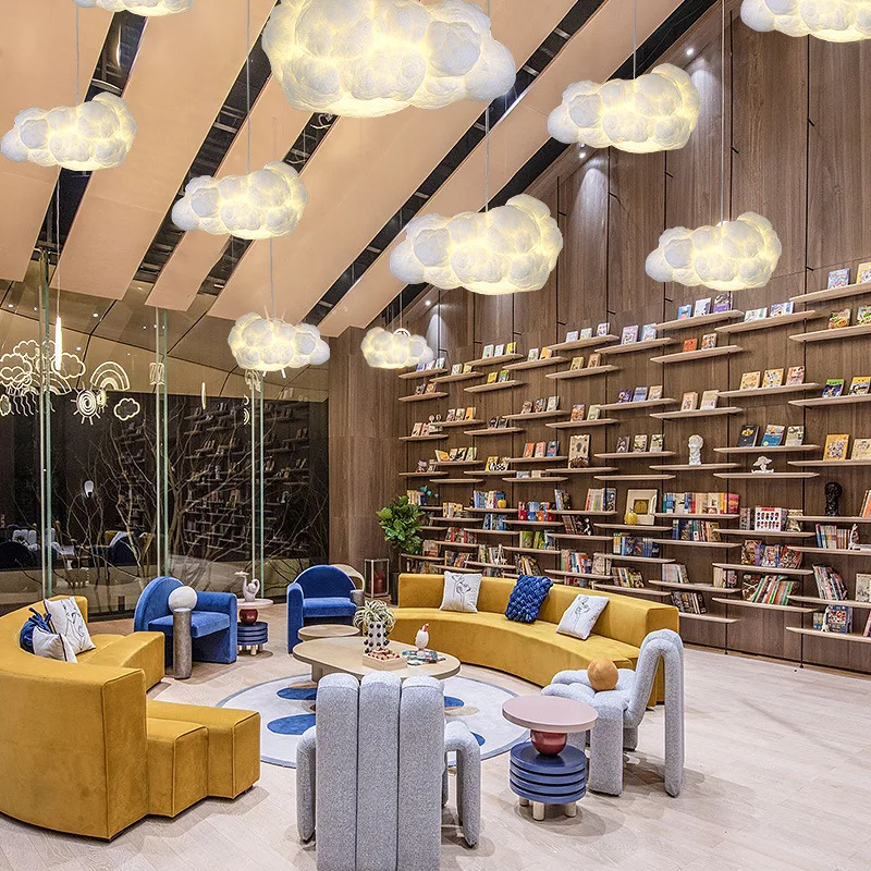 Window decoration chandelier  commercial hotel bedroom silk like cotton cloud chandelier