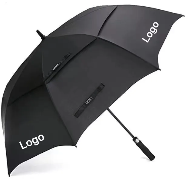 Good Quality Factory Directly Lightweight Luxury Wood With Logo Wooden Handle Storm Proof Golf Umbrella