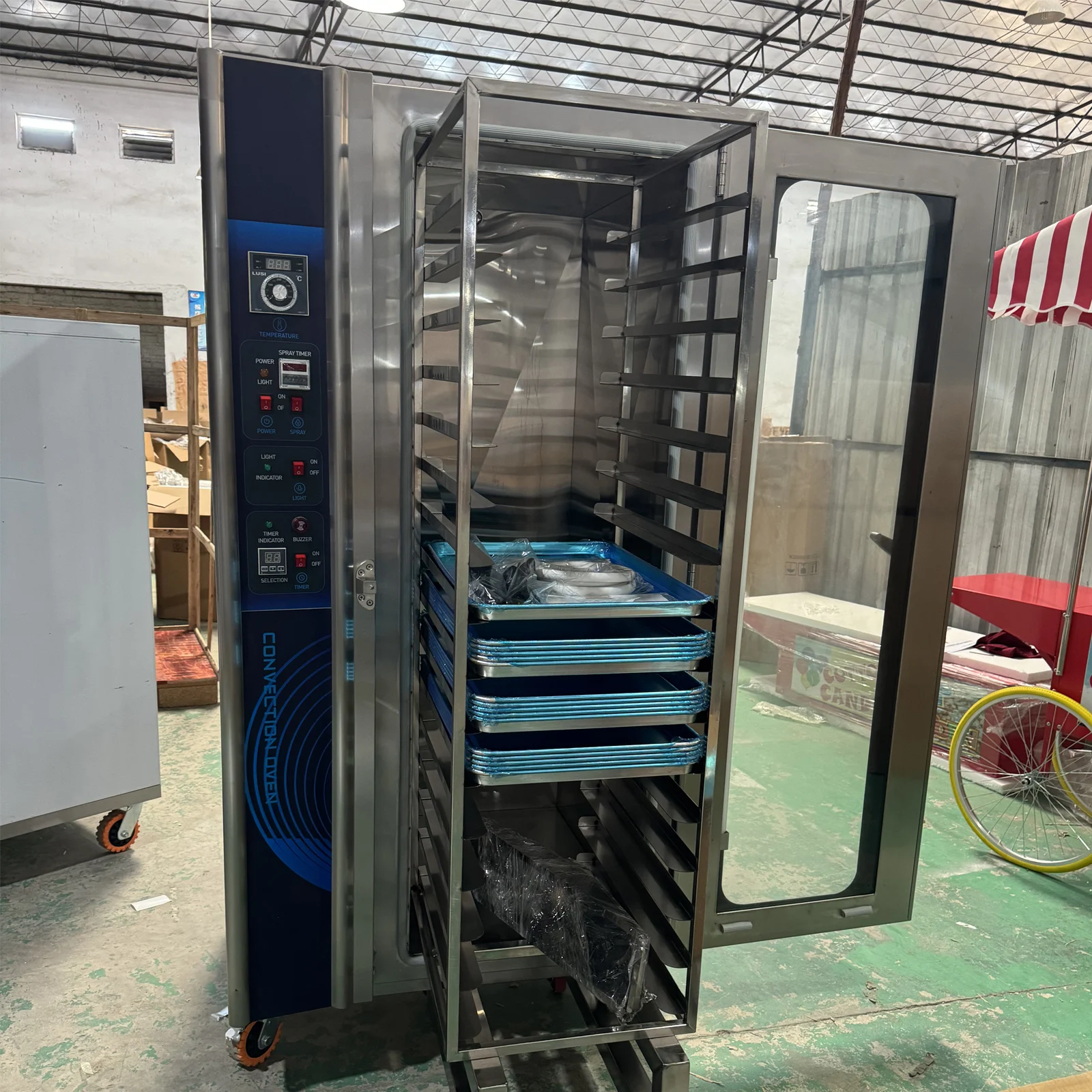 8-16 Deck Hot Air Convection Circulating Bread Pizza Baking Equipment Gas Free Standing Oven