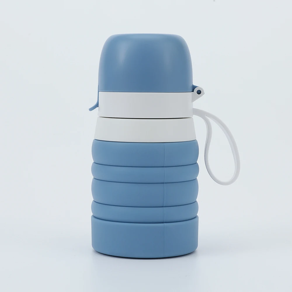 16oz 500ml Foldable Expandable Water Bottle Sports Cups Leak Proof Reusable BPA Free for Outdoor Activities Gym Mountaineering