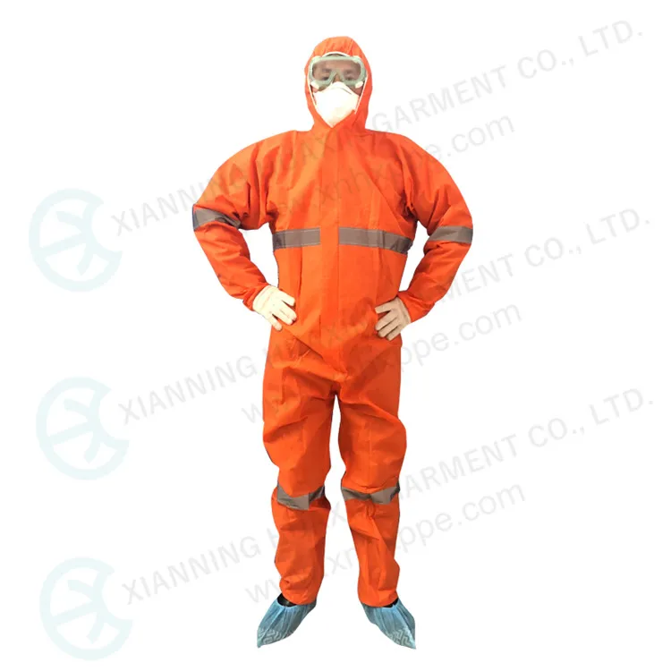 Bright orange SMS TYPE5.6 coverall with reflective tapes