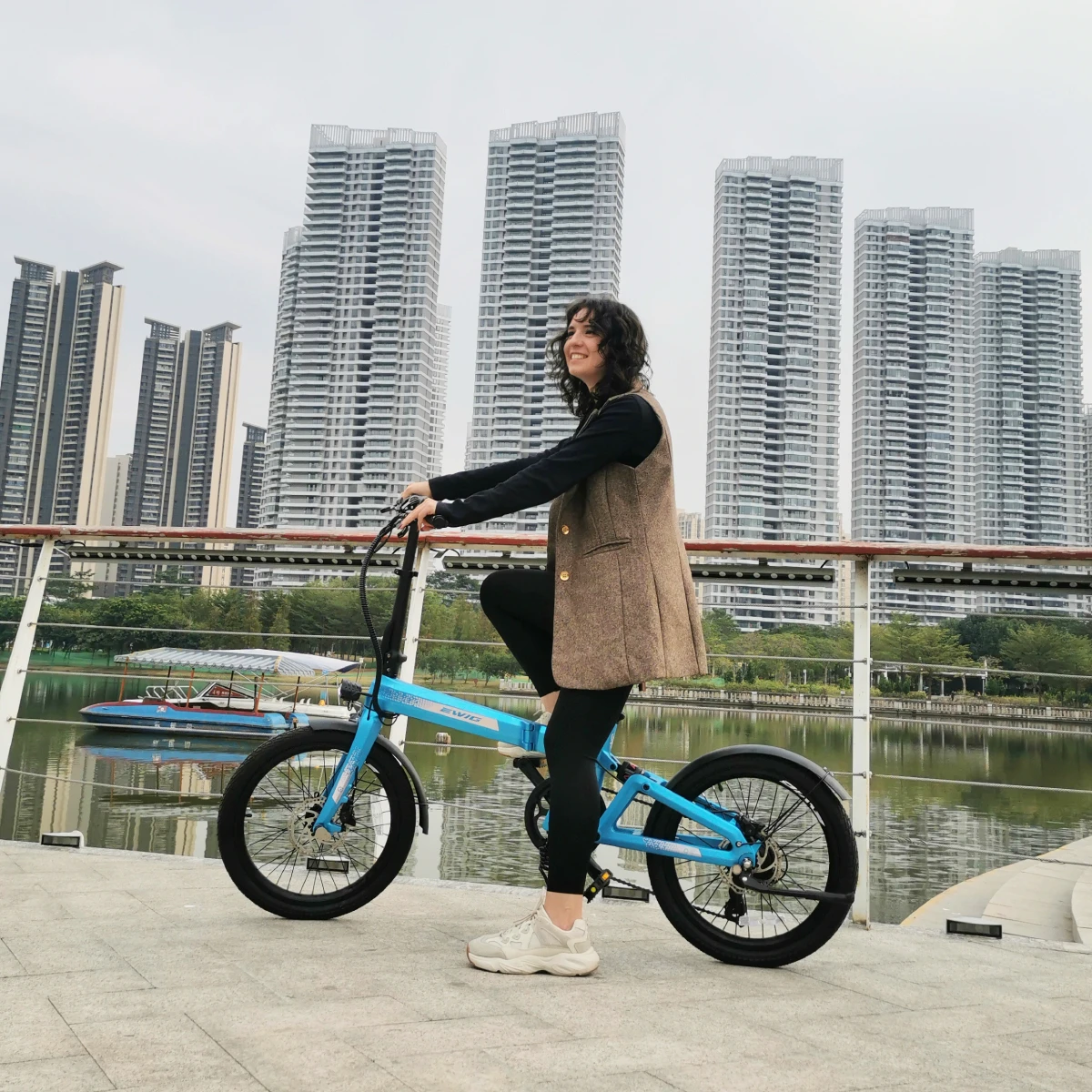 EWIG Factory 20 Inch Electric Folding E Bike 7 Speed Carbon Fiber Frame Folding Bicycle Foldable E-bike Bicicleta for Adults