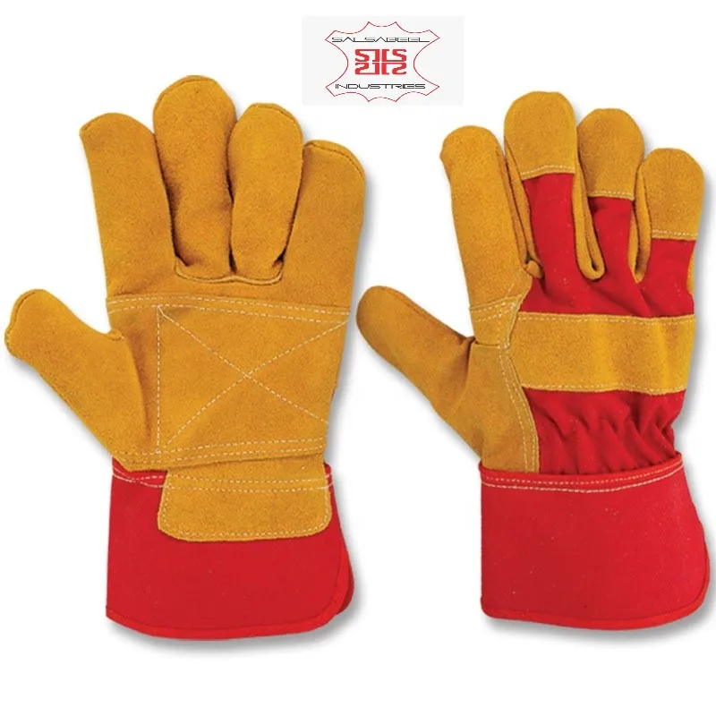 Top Safety Work Split Cow Leather Reflective Work Gloves