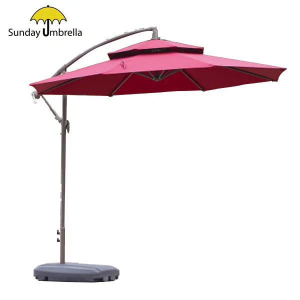 SUNDAY Heavy Duty Outdoor Parasol Umbrella Commercial Aluminum Garden Restaurant Market Manual Control Waterproof Sun Protection