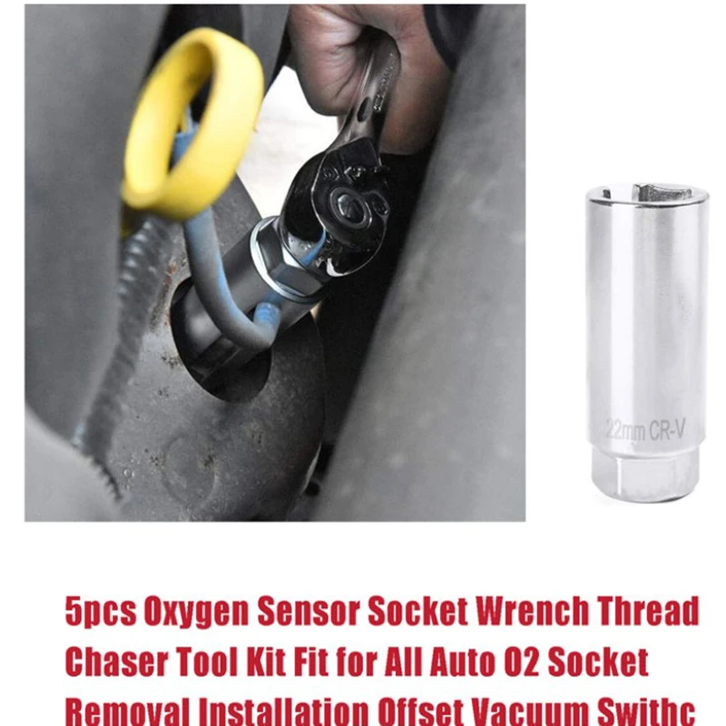 Universal 3/8 Drive Oxygen Sensor Sleeve 5 pcs Black O2 Sensor Sleeve Head Car Sensors Disassembly Tool