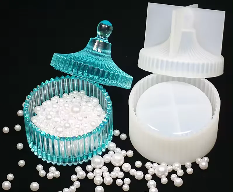 Multi-shape Storage Box Resin Casting Molds with Lid Jewelry Case Epoxy Mold DIY Trinkets Organizer Candy Container