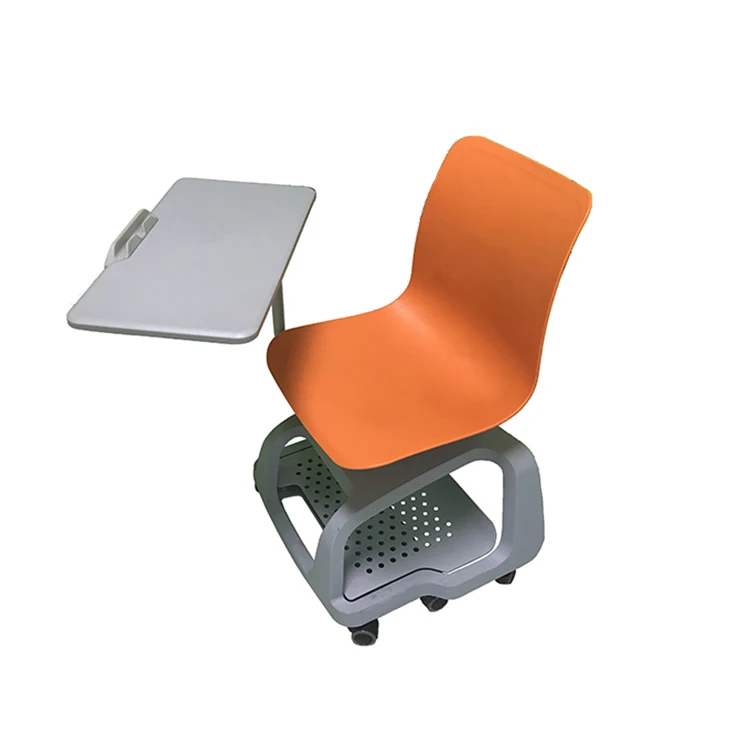 Пластиковый складной учебный стул для учебной конференции с блокнотом для письма