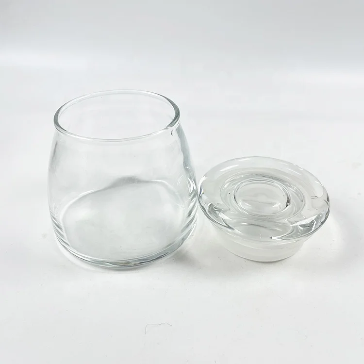 aroma candle jar clear glass aroma candle containers round diffuser candle jar glass storage tank with glass lid