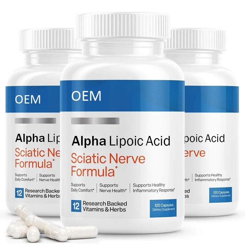 OEM Nerve Health Support Supplement Vitamin B Complex Alpha Lipoic Acid 300mg 120 Capsules Support Sciatic Nerve Health